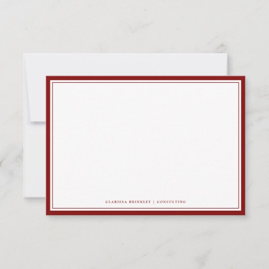 Maroon Flat Note Card Mitteilungskarte (Vorderseite)