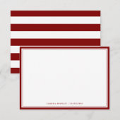 Maroon Flat Note Card Mitteilungskarte (Vorne/Hinten)