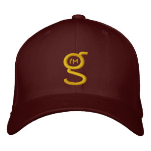 Maroon FlexFit Woll Cap w Gold besticktes Logo Bestickte Baseballkappe
