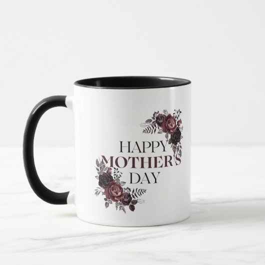 Maroon Floral Mother Day Tasse (Links)