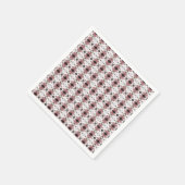 Maroon Floral Pattern Serviette (Ecke)