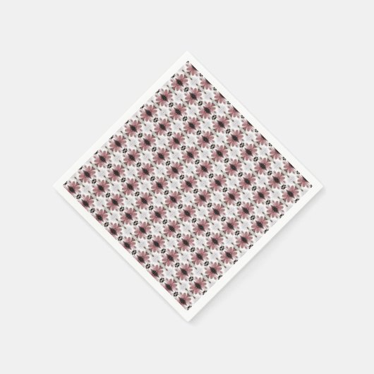 Maroon Floral Pattern Serviette (Ecke)
