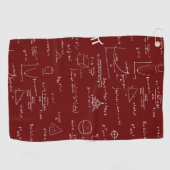 Maroon Formeln Gleichungen Mathe Golfhandtuch (Horizontal)