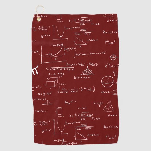 Maroon Formeln Gleichungen Mathe Golfhandtuch (Vorderseite)