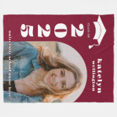 Maroon Foto Abschluss Fleecedecke (Vorderseite (Horizontal))