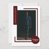 Maroon Foto Ultra Modern Foto Abschluss laden ein (Vorderseite)