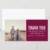 Maroon Foto Vielen Dank Karten (Vorne/Hinten)