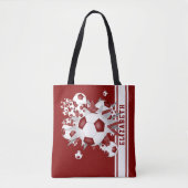 Maroon-Fußball-Bälle stern ihren Namen Varieté-Str Tasche (Vorderseite)