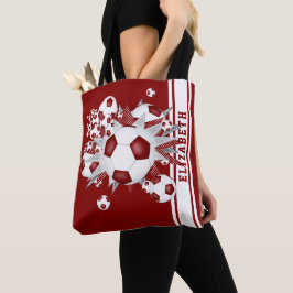 Maroon-Fußball-Bälle stern ihren Namen Varieté-Str Tasche