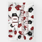 Maroon-Fußball-Jungen Mädchen Geburtstagsfeier Banner (Vertikal)