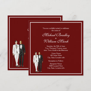Maroon Gay Wedding Einladung