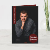 Maroon Geometric Abschluss Foto Einladung (Vorderseite)