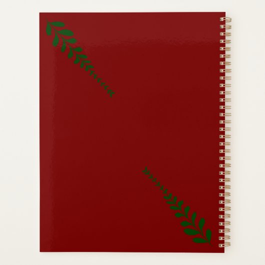 Maroon Geometric design planner Planer (Rückseite)