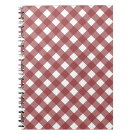 Maroon Gingham-Druck Notizbuch Journal Notizblock