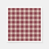 Maroon Gingham Herbst Herbst Serviette (Vorderseite)