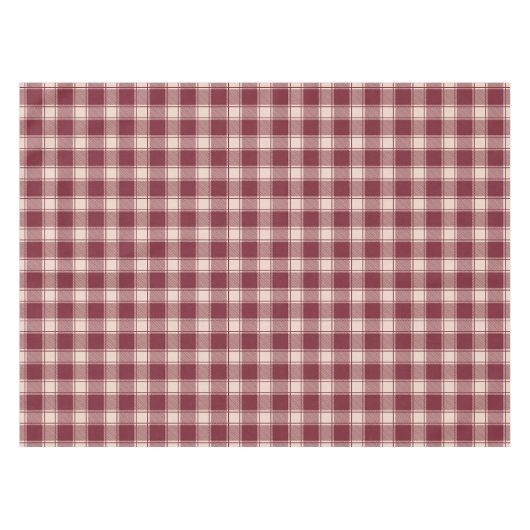 Maroon Gingham Herbst Herbst Tischdecke (Vorderseite (Horizontal))