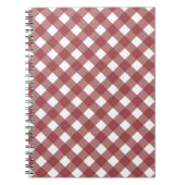 Maroon Gingham Print Notebook Journal Notizblock (Vorderseite)