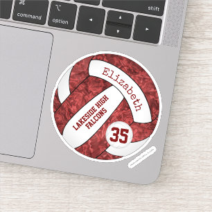 Maroon Girls Volleyball w School Mannschaft Name Aufkleber