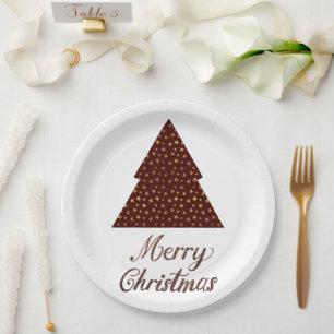 Maroon Glitzer Weihnachten - fröhliche Weihnachten Pappteller