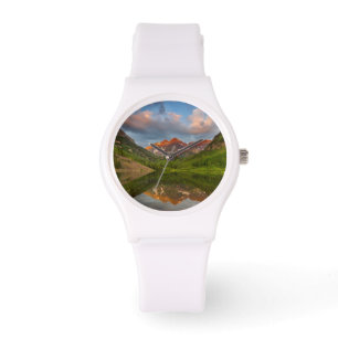 Maroon Glocken Reflektion von Calm Maroon Armbanduhr