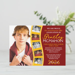 Maroon & Gold 6 Foto Filmstrip Grad Ankündigung