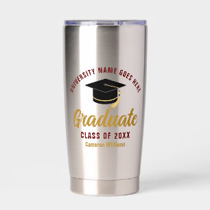 Maroon Gold Abschluss 2025 Custom Graduate Thermobecher