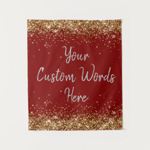 Maroon Gold Background Birthday Party Foto Stand Wandteppich
