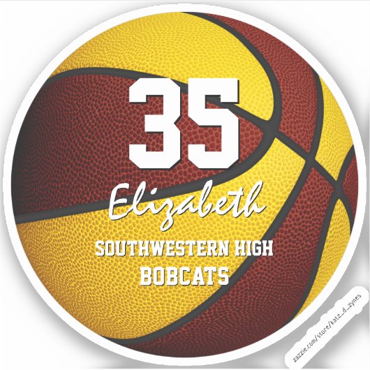 Maroon Gold Basketball Team färbt Bankett Geschenk Aufkleber (Vorderseite)