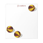 Maroon Gold Basketballmannschaft Farben individuel Notizblock (Vorderseite)