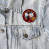 Maroon Gold Basketballspieler Foto High School Button (Beispiel)