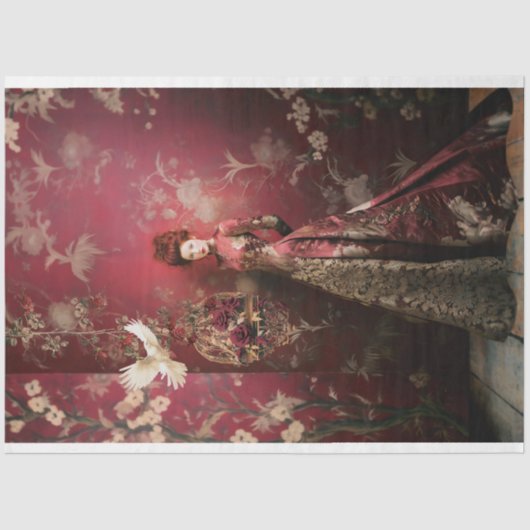 Maroon & Gold, bescheidene elegante Frau Seidenpapier (Vorderseite)