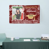 Maroon Gold Bubbles Glückwunschs Foto Abschluss Banner (Messeveranstaltung)