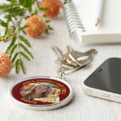 Maroon Gold Cheerleader Photo High School Schlüsselanhänger (Seite)