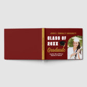 Maroon Gold Class of 2025 Foto Custom Abschluss Gästebuch (Voll)