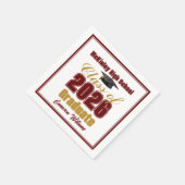 Maroon Gold Class of 2026 Custom Graduation Party Serviette (Ecke)