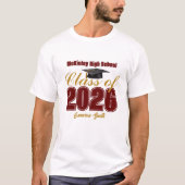 Maroon Gold Class of 2026 Customized Graduate T-Shirt (Vorderseite)