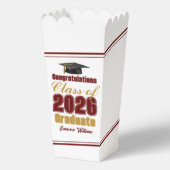 Maroon Gold Class of 2026 Graduation Party Popcorn Geschenkschachtel (Vorderseite)