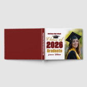 Maroon Gold Class of 2026 Graduation Photo Gästebuch (Voll)