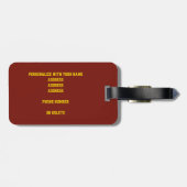 Maroon Gold Club Team Farben Basketball Gepäckanhänger (Rückseite horizontal)