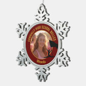 Maroon Gold Color Guard Photo High School Dancer Schneeflocken Zinn-Ornament (Rechts)