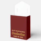 Maroon Gold Customizable School Graduation Party Geschenkschachtel (Geöffnet)