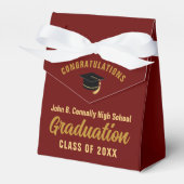 Maroon Gold Customizable School Graduation Party Geschenkschachtel (Vorderseite)