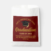 Maroon Gold Customized Graduised Party Geschenktütchen (Vorderseite)