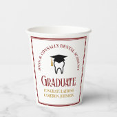 Maroon Gold Dental School Graduation Party Pappbecher (Rückseite)