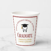 Maroon Gold Dental School Graduation Party Pappbecher (Vorderseite)