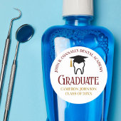 Maroon Gold Dental School Graduation Party Runder Aufkleber