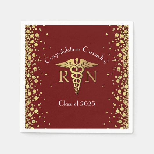 Maroon Gold der Nurse Nursing School Graduation Pa Serviette (Vorderseite)