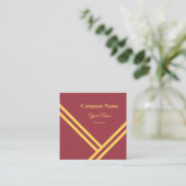 Maroon Gold Diagonal Stripes Modernes Grafikdesign Quadratische Visitenkarte (Stehend Vorderseite)