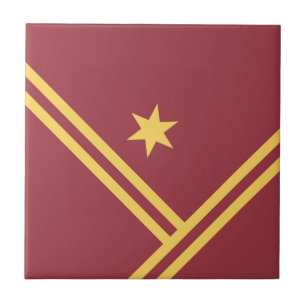 Maroon Gold Diagonal Stripes Star Moderne Grafik Fliese