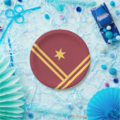 Maroon Gold Diagonal Stripes Star Moderne Grafik Pappteller (Party)